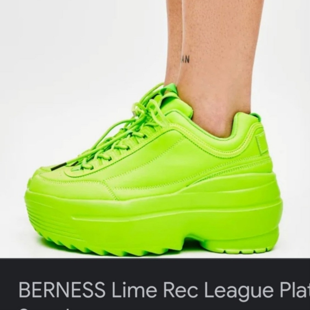 Berness Platform Sneaker Lime Green Neon Yellow